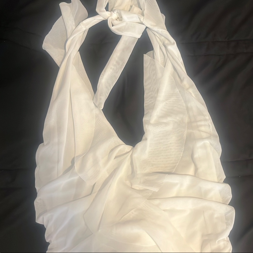 Fashion Nova Elegant White Backless jumpsuit - Picture 5 of 6